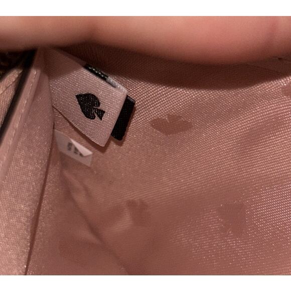 Kate Spade Logo Glitter On Large Continental Rose Full-Zip Leather Wallet189 - Picture 7 of 11